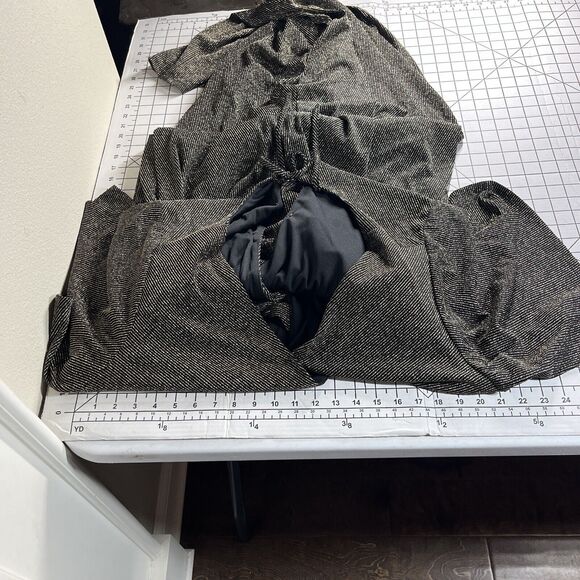 Torrid Shimmer Surplice Neck Wide Leg Jumpsuit Black Gold 4X Tie Waist Pockets - Picture 13 of 14